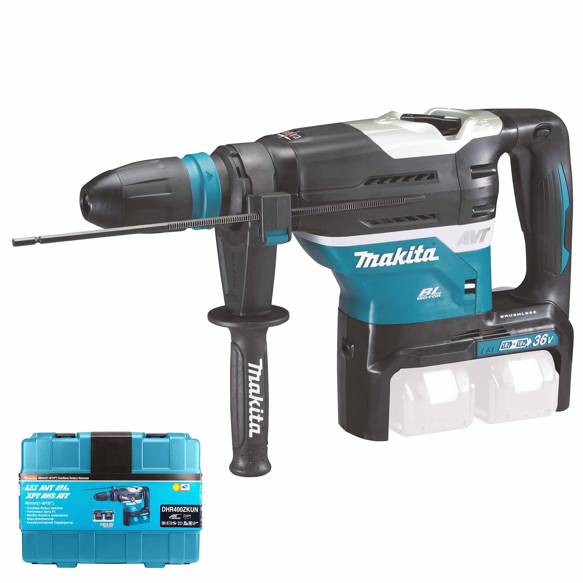 Makita dhr400zkun 18vx2 martillo de demolición