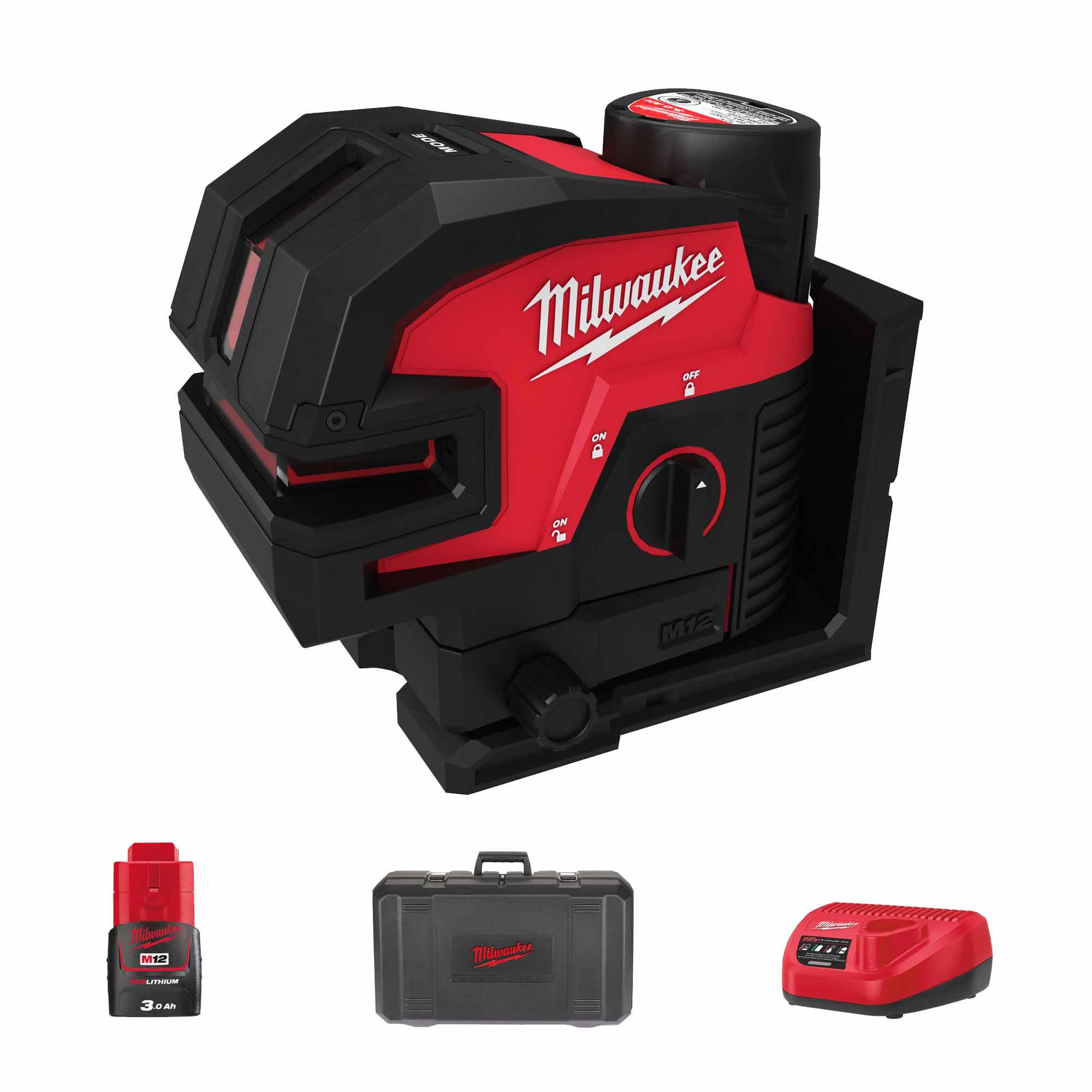 Livella Laser Milwaukee M12 CLL4P-301C 12V 3Ah