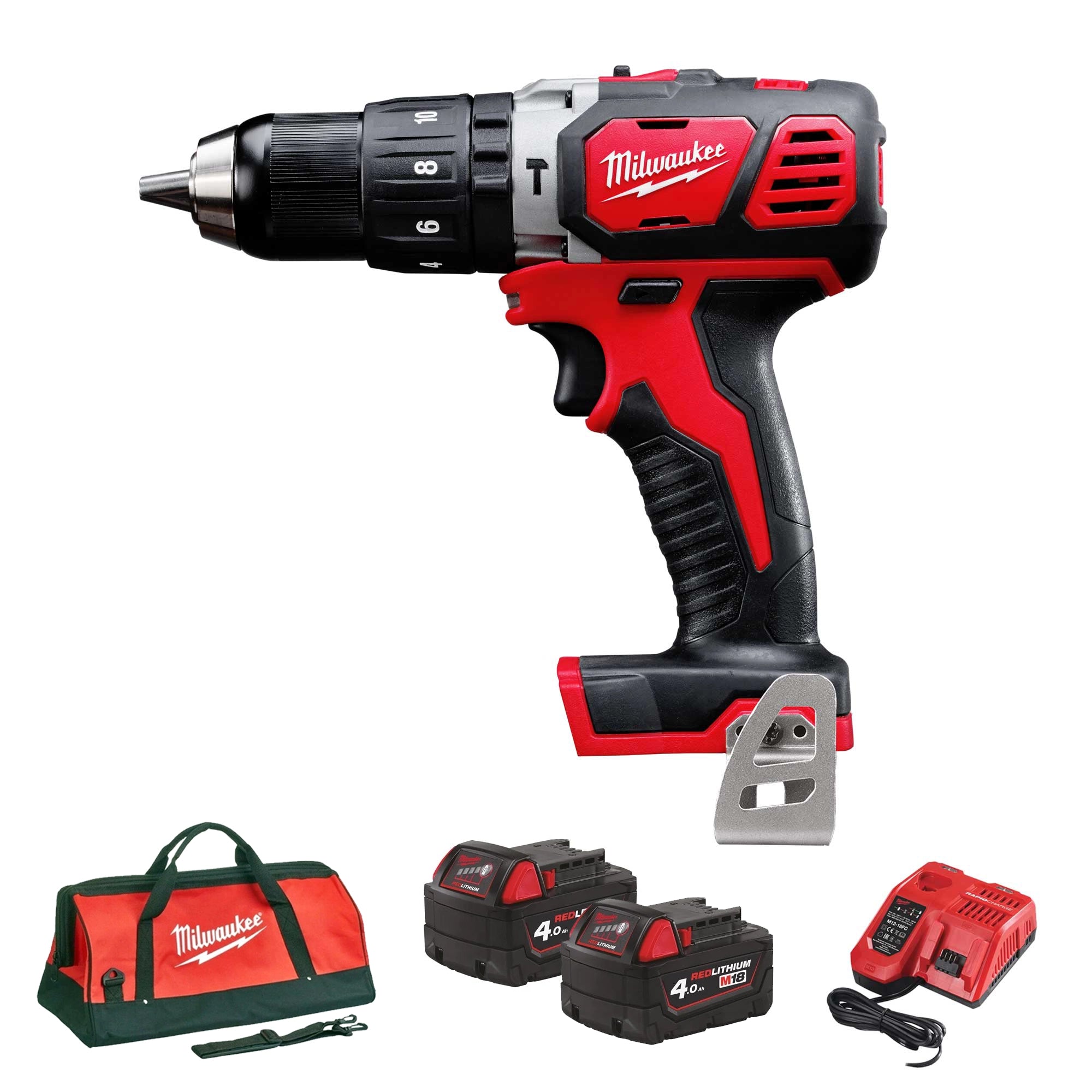 Trapano con percussione Milwaukee M18 BPD-402C 18V 4Ah