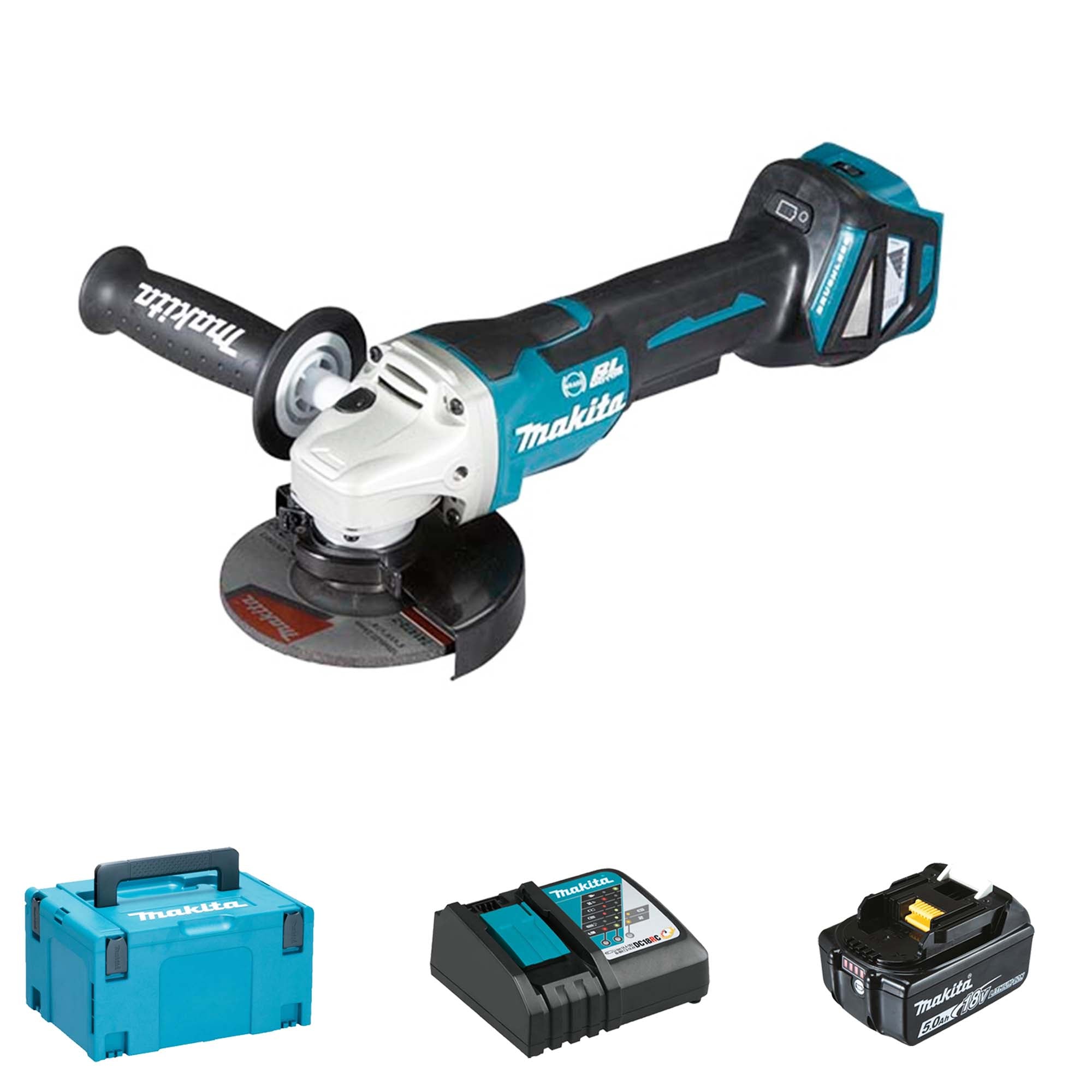 Smerigliatrice Makita DGA517RTJ 18V 5Ah